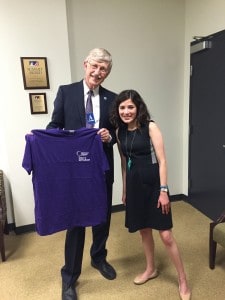 Francis Collins (NIH Director) with Emily